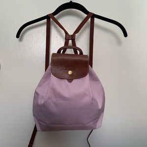Longchamp Le Pliage Lavender Drawstring Backpack